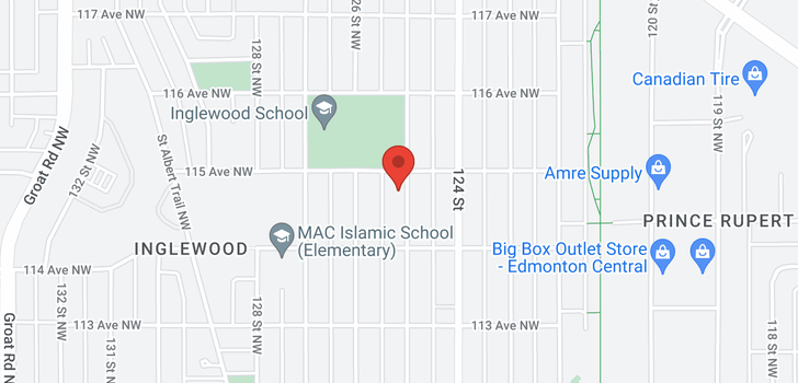 map of 11440 125 ST NW